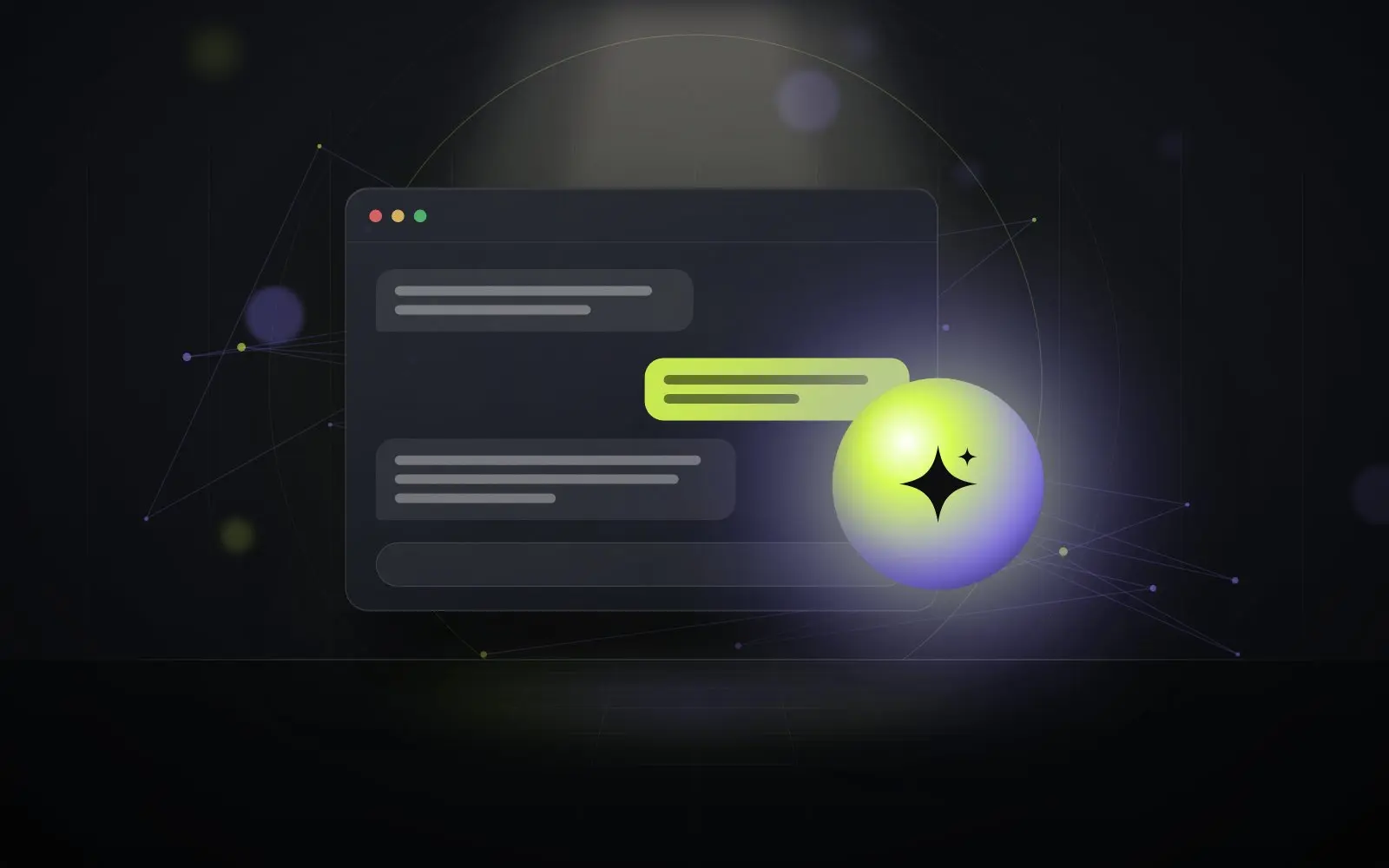 Illustrazione: una finestra di chat con un assistente AI